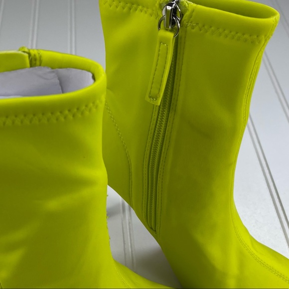 Zara Womens High Heeled Ankle Boots Fabric Yellow EU 37. US 6.5 1144/810 - Picture 9 of 13